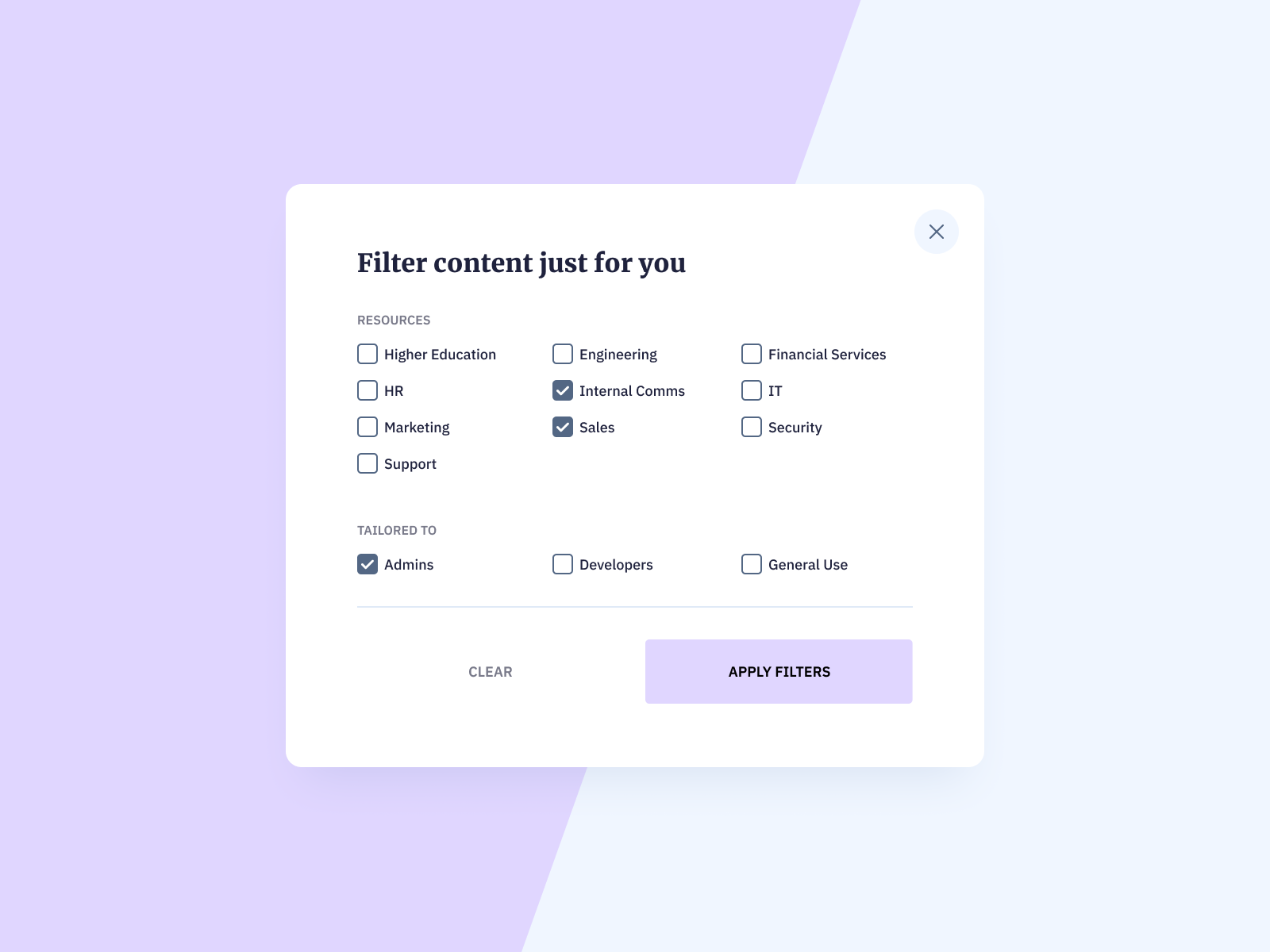 UI Design Daily Filter Modal